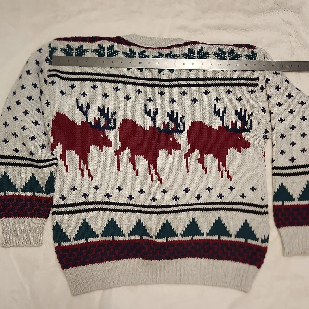Vintage Holiday Christmas Reindeer Knit Sweater Old Glory Brand Men's Size Large